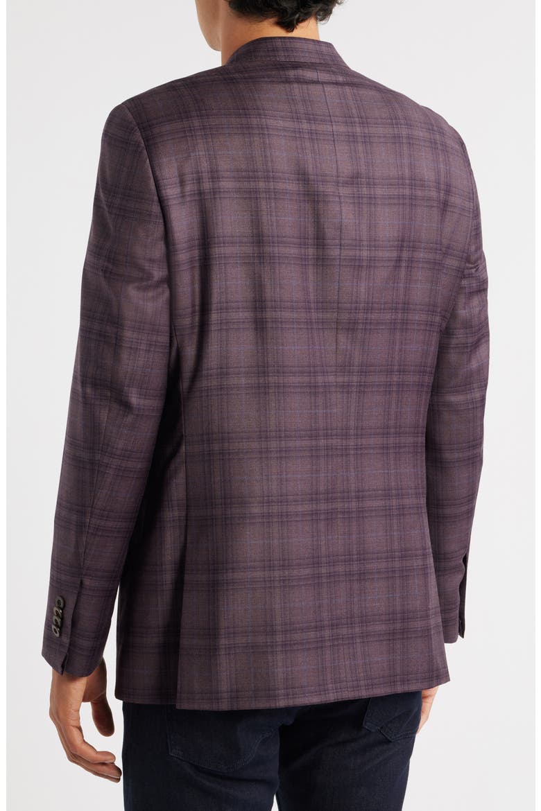 Milano Regular Fit Purple Plaid Super 130s Wool Sport Coat, Alternate, color, PURPLE