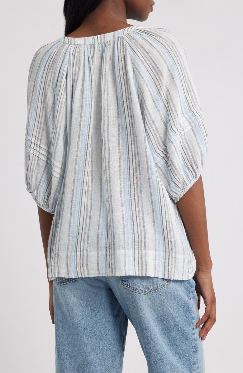 Rails Shoshanna Stripe Puff Sleeve Linen Blend Top, Alternate, color, 