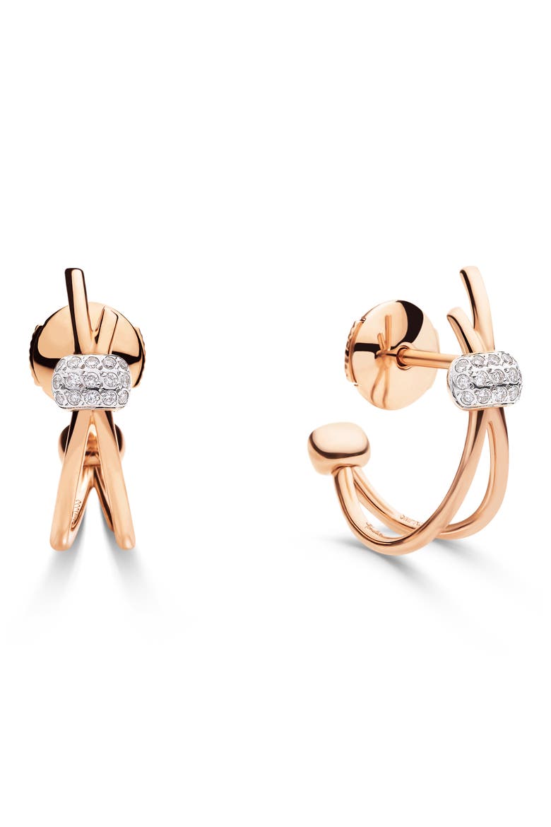 Together Hoop Earrings, Main, color, ROSE GOLD/ DIAMOND
