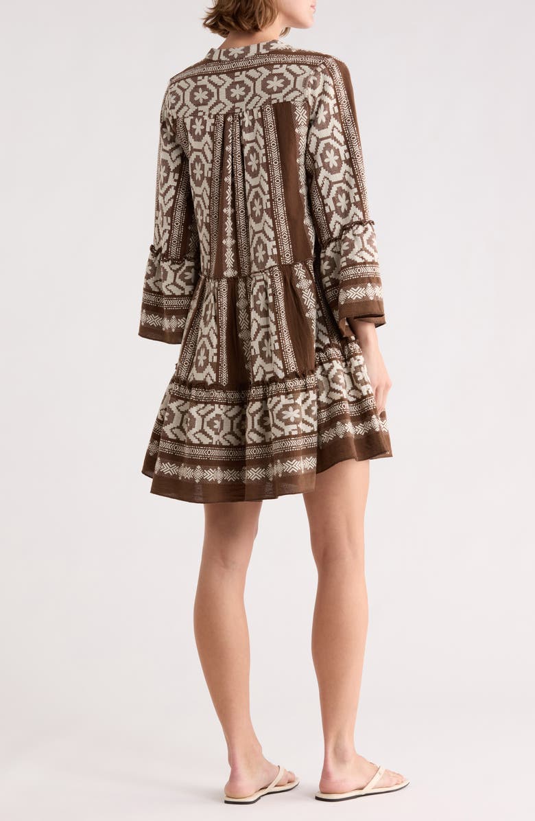 Elan Grecian Cover-Up Dress, Alternate, color, Brown/ Natural
