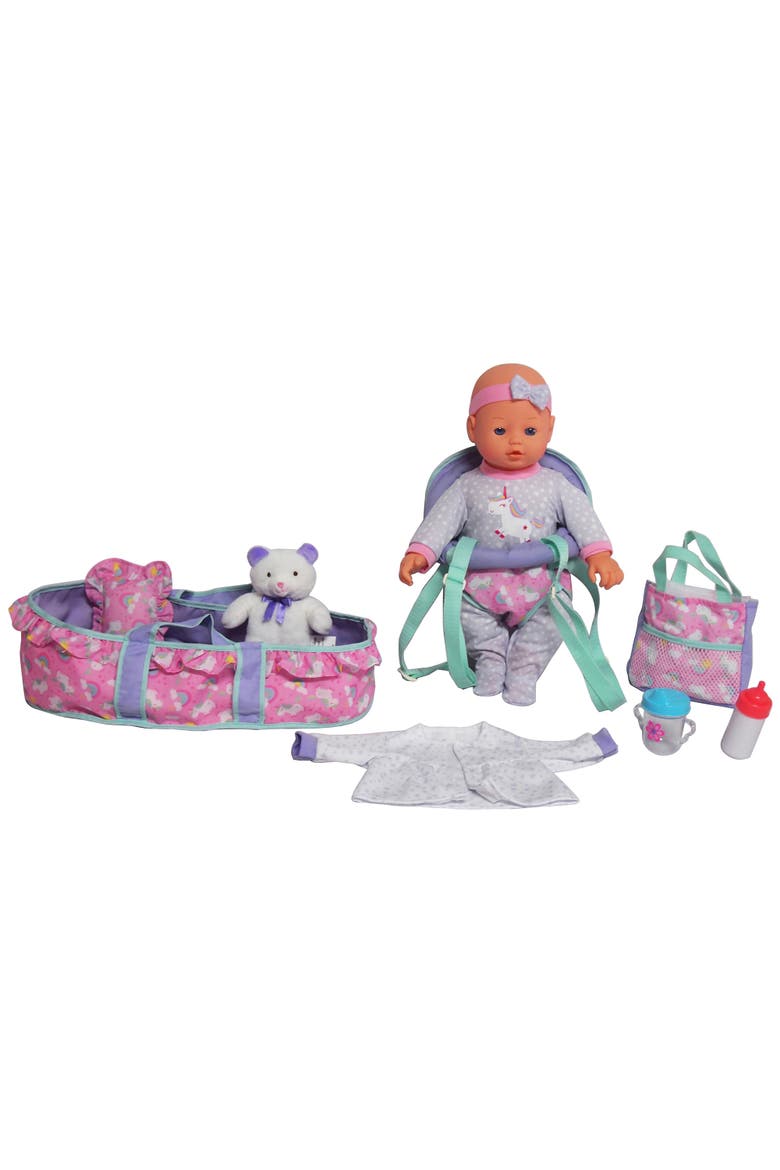 16 Inch Baby Doll Traveling Set in Blue, Main, color, Multicolored