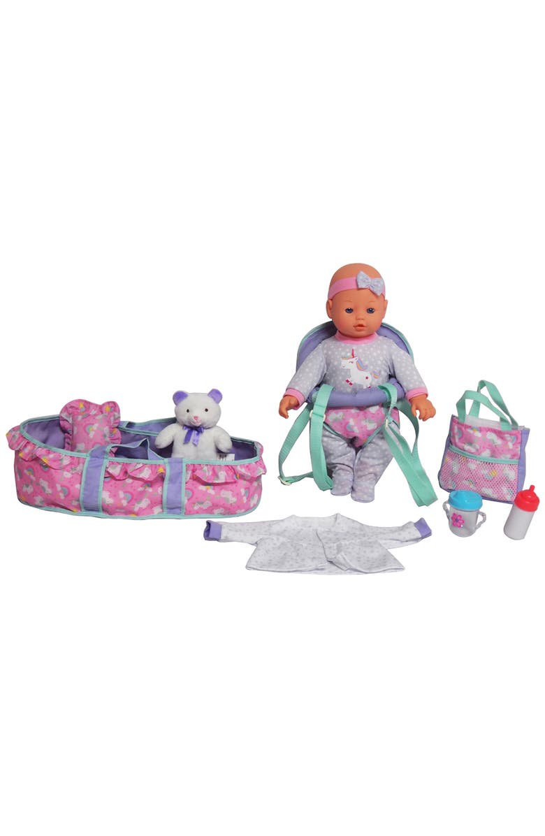 Dream Collection 16 Inch Baby Doll Traveling Set in Blue, Main, color, Multicolored