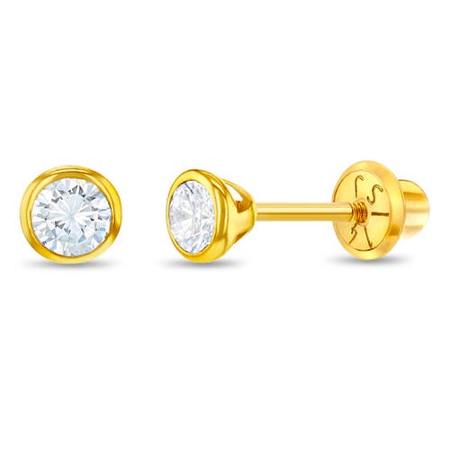 In Season Jewelry 14k Tiny Bezel Cubic Zirconia Earrings in Gold at Nordstrom, Size Small