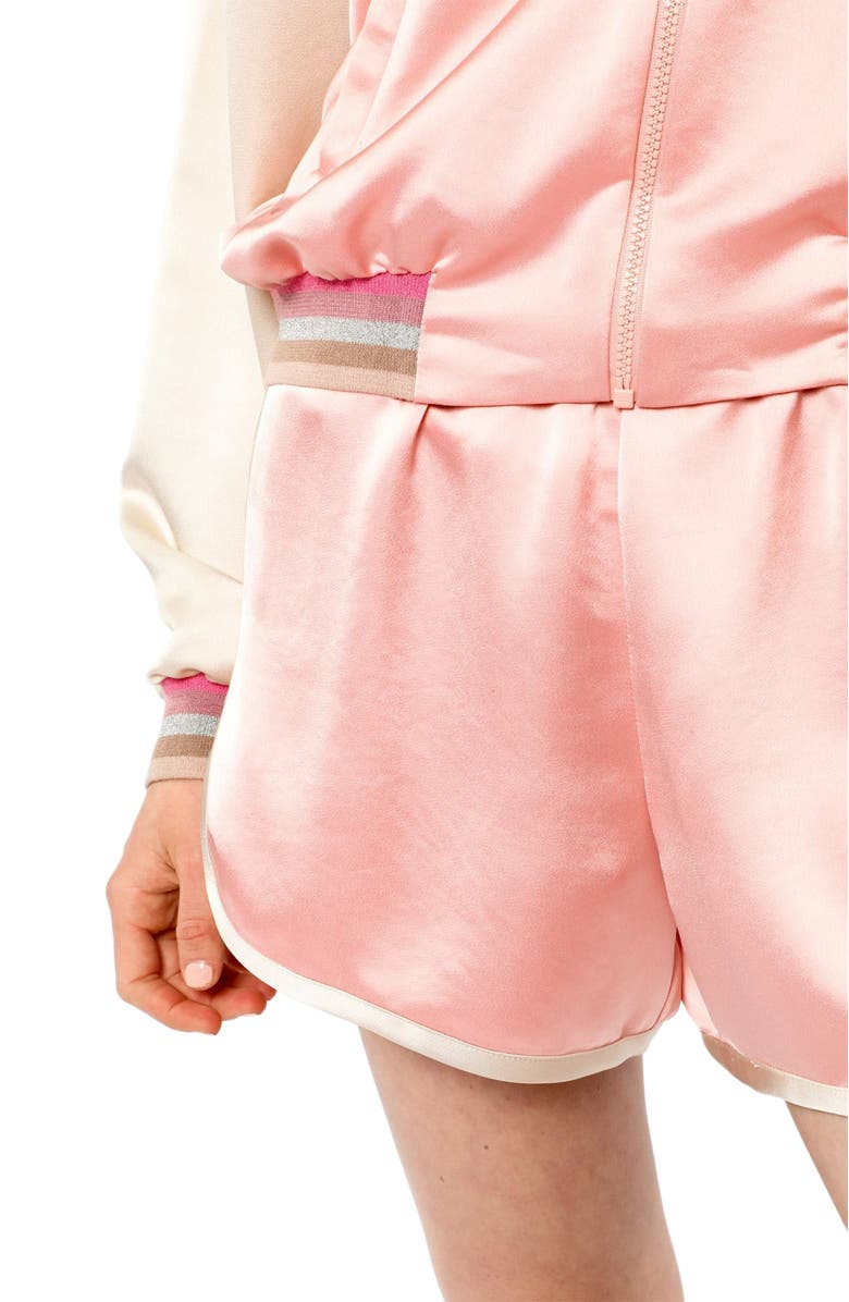 Anna Sui Satin Souvenirs Shorts, Alternate, color, Pastel Pink
