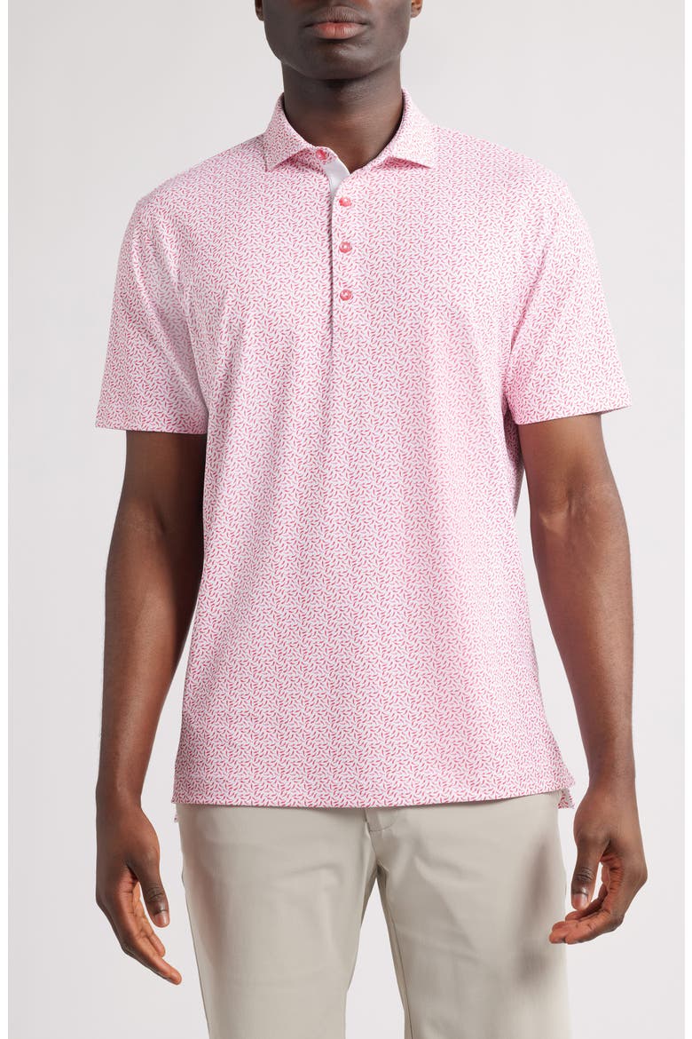 Caliente Pepper Print PREP-FORMANCE Golf Polo, Main, color, LOBSTER