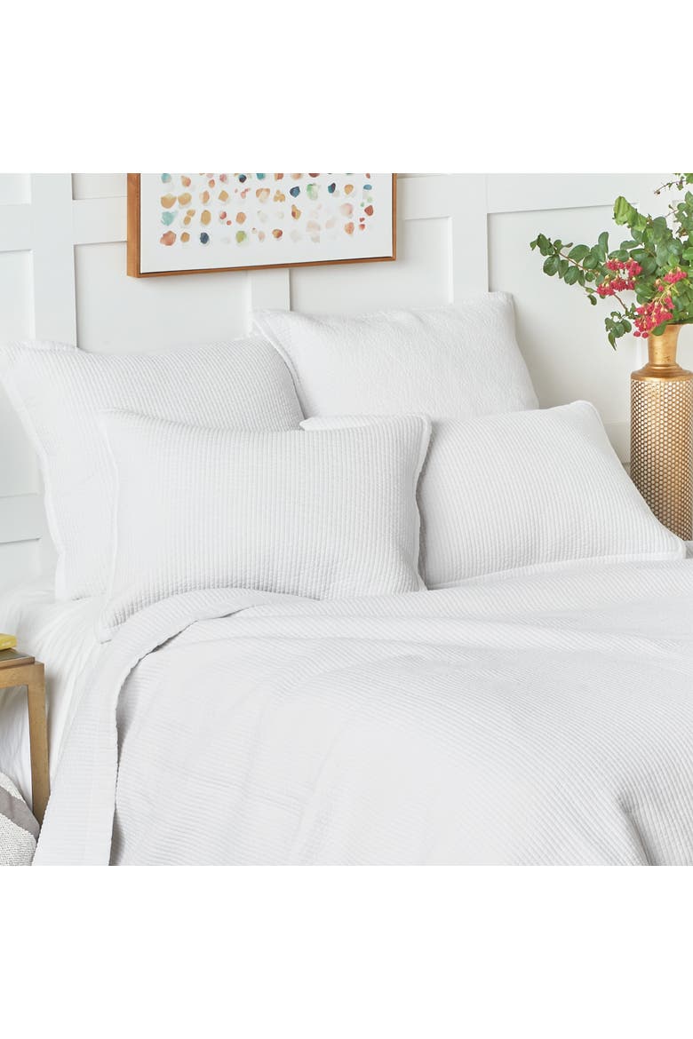 Bennett White Quilt Cotton Standard Sham 20" x 26", Alternate, color, White