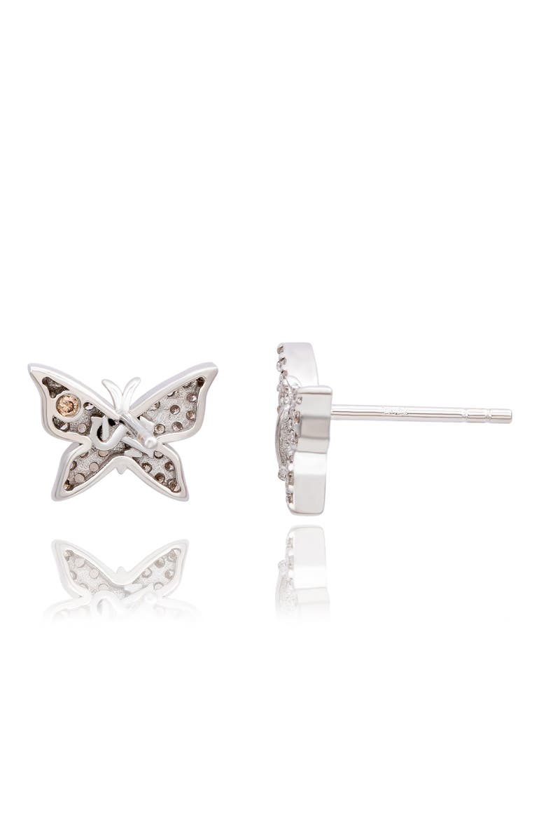SUZY LEVIAN DIAMONDS 14K Gold Diamond Butterfly Stud Earrings - 0.35ct., Alternate, color, White
