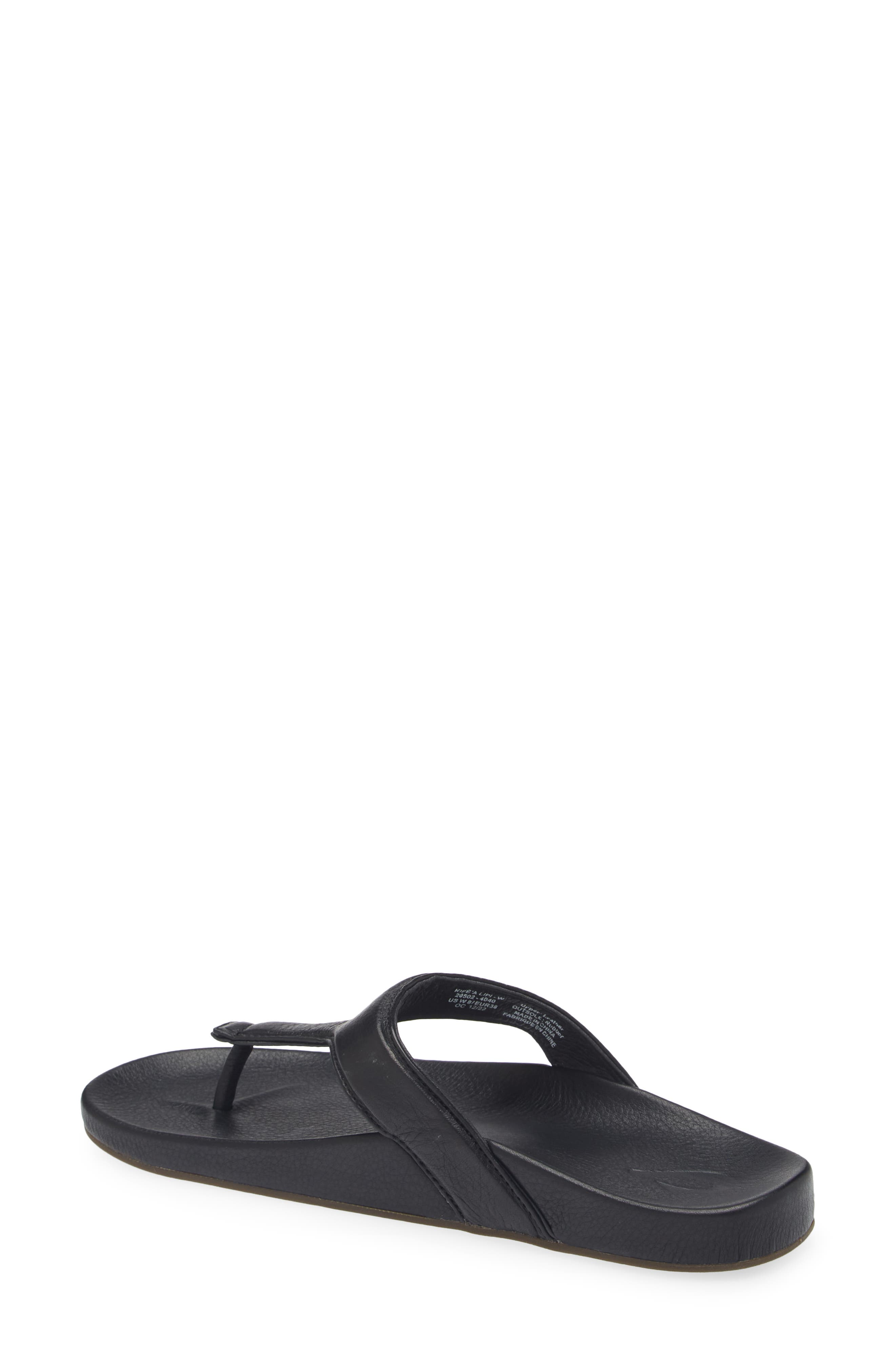 OluKai Kipea Lipi Sandal, Alternate, color, Black / Black