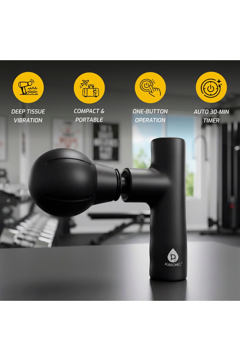 Portable Mini Massage Gun, Alternate, color, Black