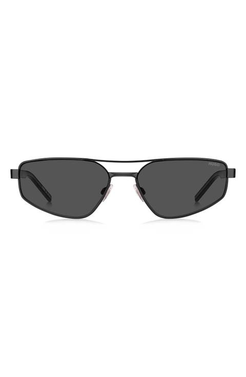 58mm Rectangular Geometric Sunglasses