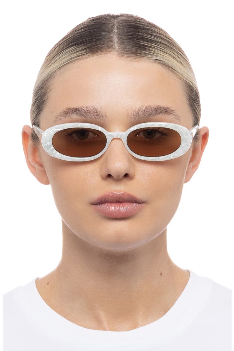 Outta Love 51mm Oval Sunglasses, Alternate, color, WHITE MARBLE