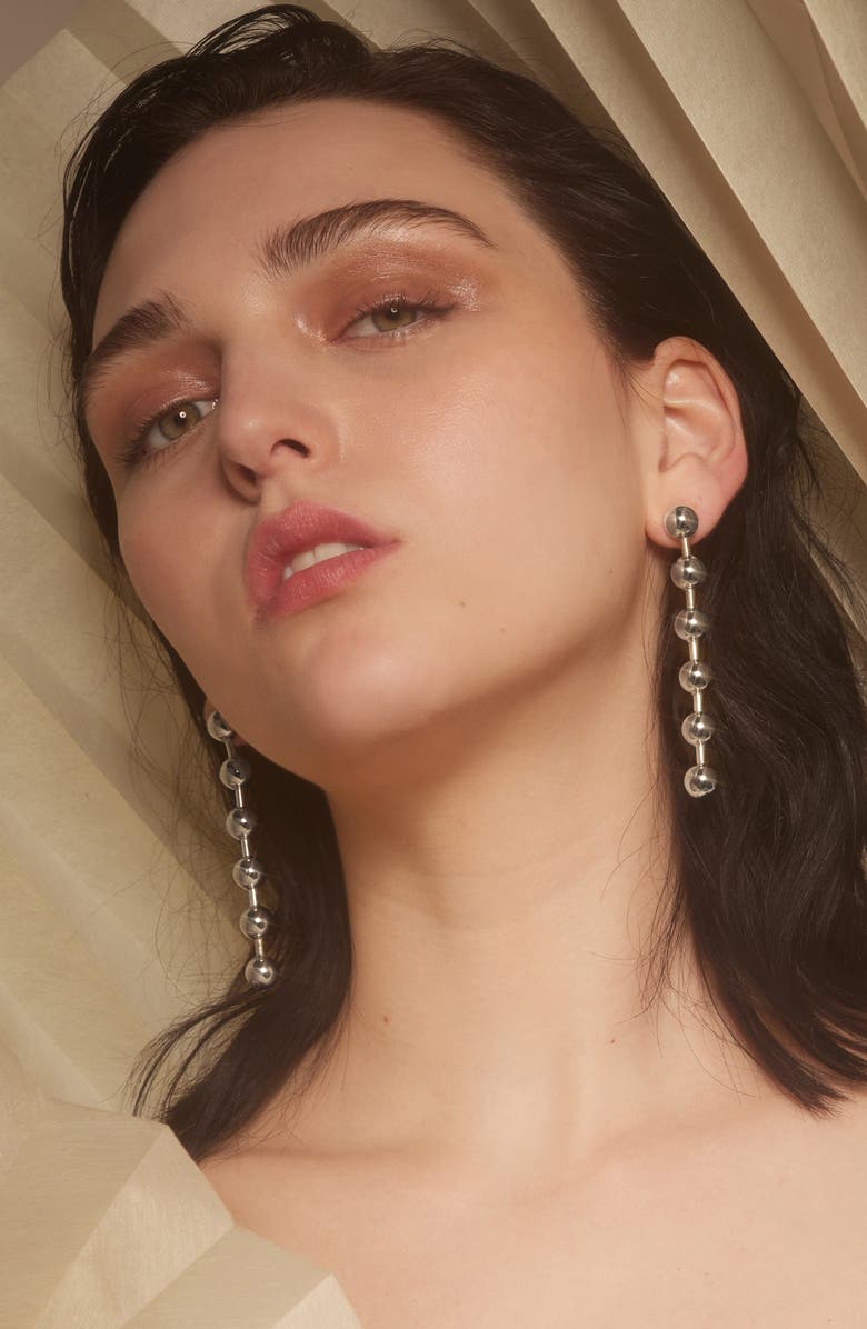 Lady Grey Ball Chain Linear Drop Earrings, Alternate, color, 