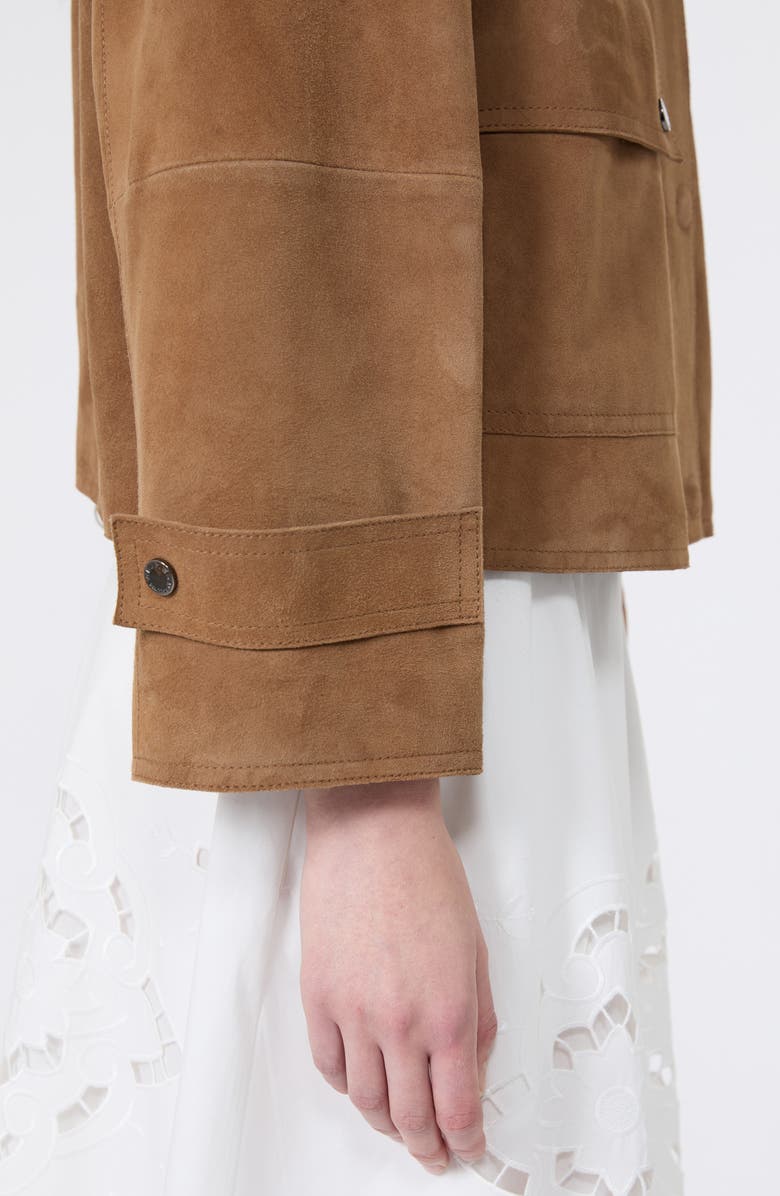 Weekend Max Mara Abito Suede Jacket, Alternate, color, Hazelnut Brown