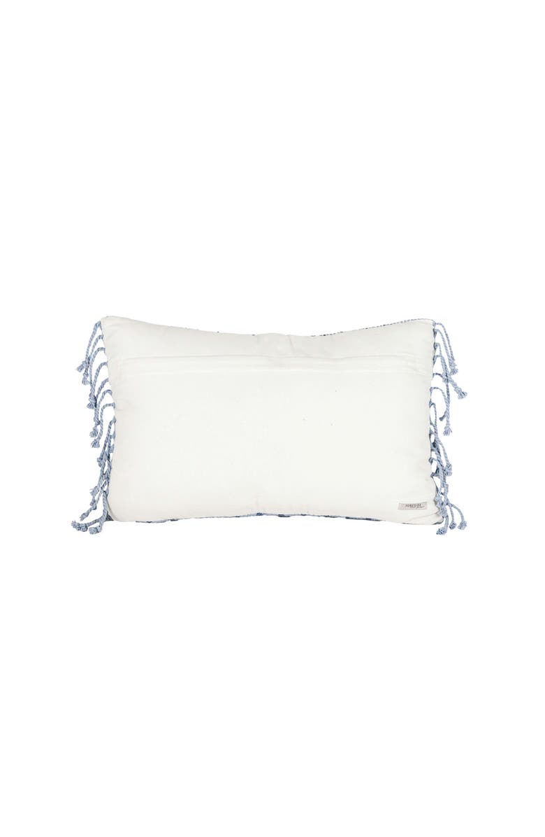 Foreside Home and Garden Handwoven Blue Striped Filled Lumbar Pillow, 14" x 22", Alternate, color, Blue
