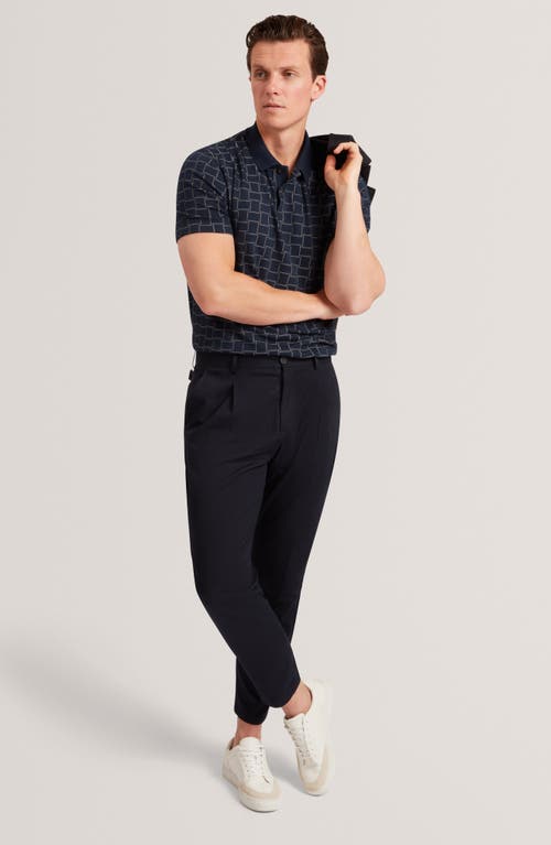 Ted Baker Eduard Jacquard Polo In Blue