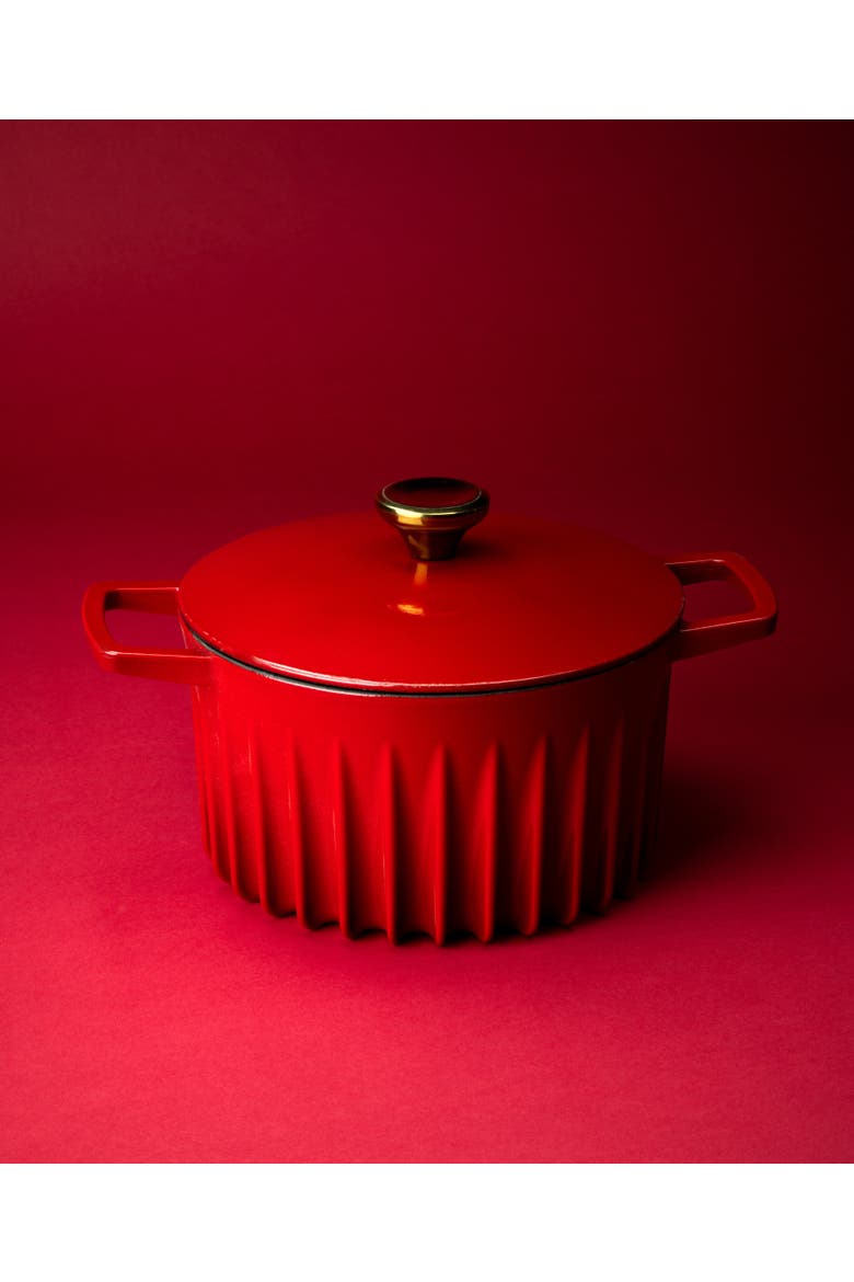 FIREUP Rapid Heat Enameled Cast Iron 5.5-Quart Dutch Oven, Alternate, color, Rosso Red