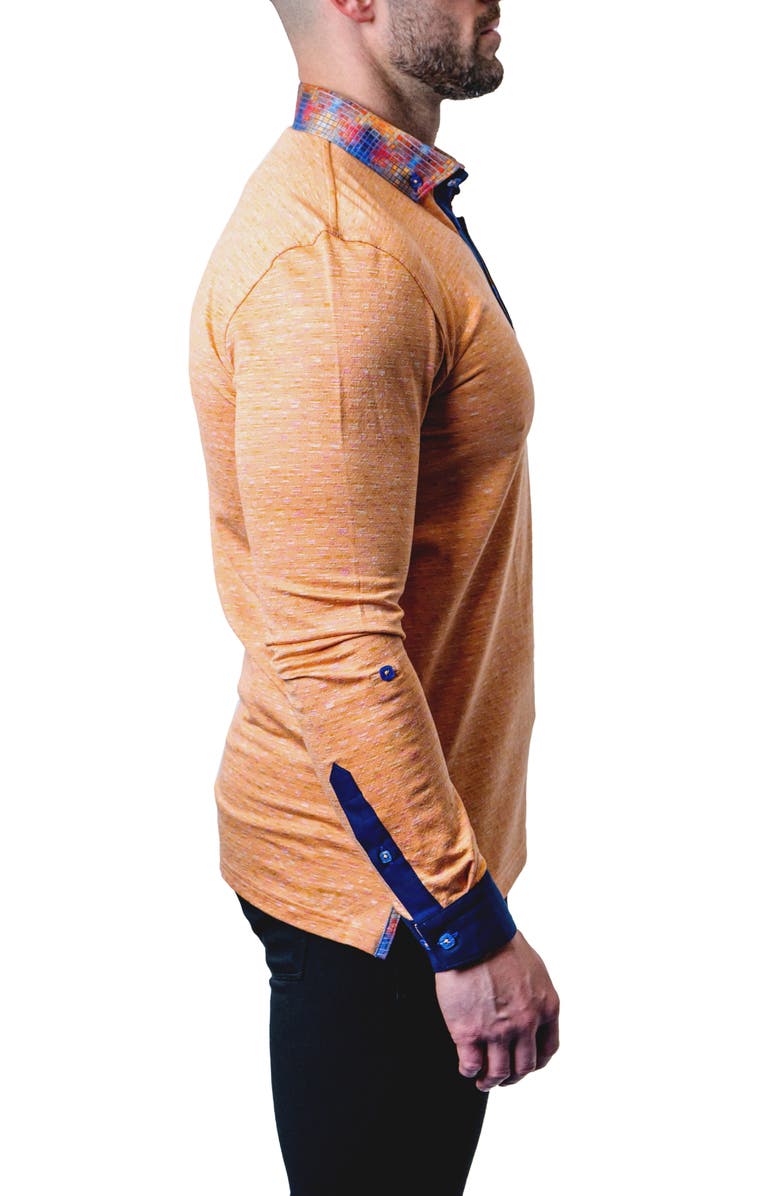 Maceoo Newton Sand Brown Long Sleeve Polo, Alternate, color, 