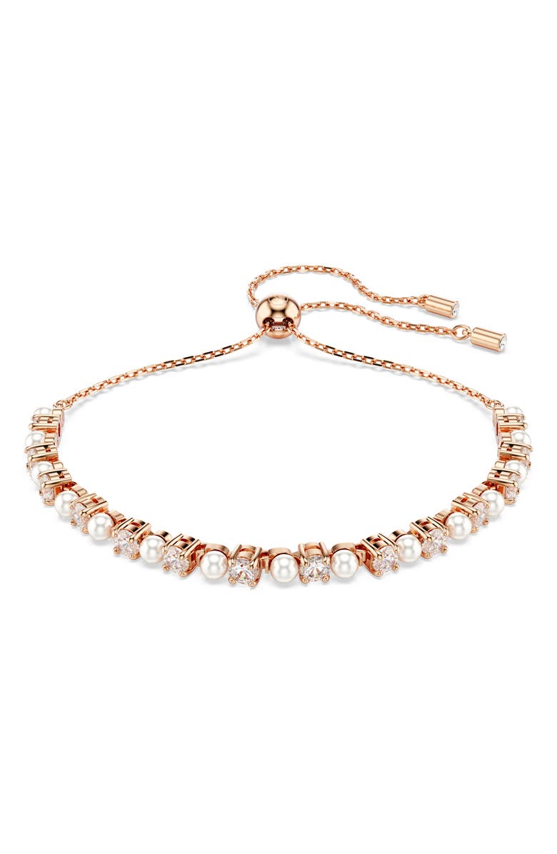 Swarovski Matrix Slider Bracelet, Main, color, White/Silver/Rose Gold