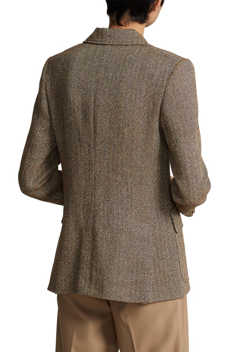 Polo Ralph Lauren Linen, Silk & Wool Herringbone Sport Coat, Alternate, color, Brown/ Cream Herringbone