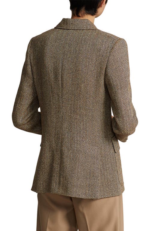 Polo Ralph Lauren Linen, Silk & Wool Herringbone Sport Coat In Brown