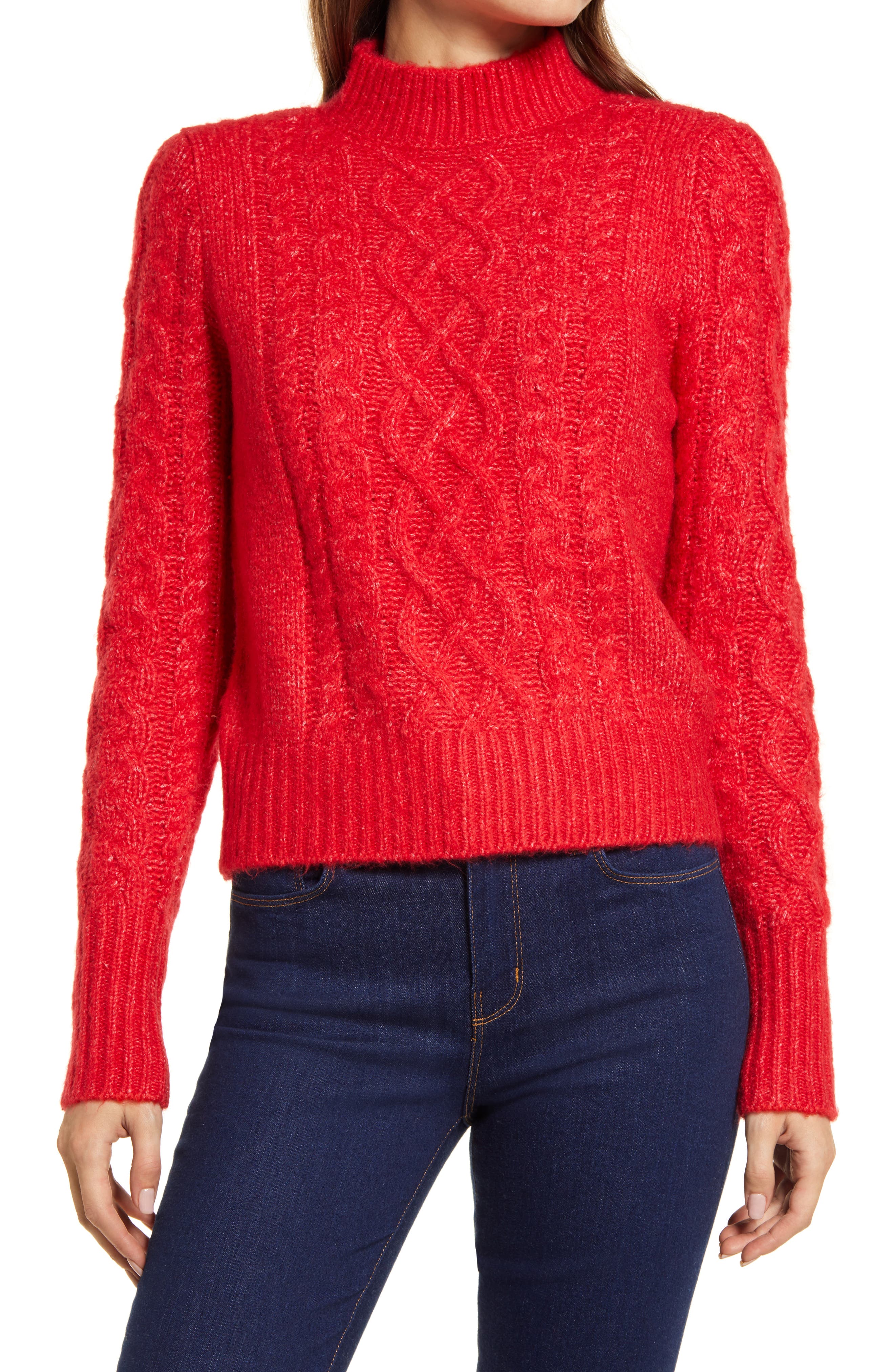 Halogen® x Atlantic-Pacific Cable Knit Sweater (Women) | Nordstrom