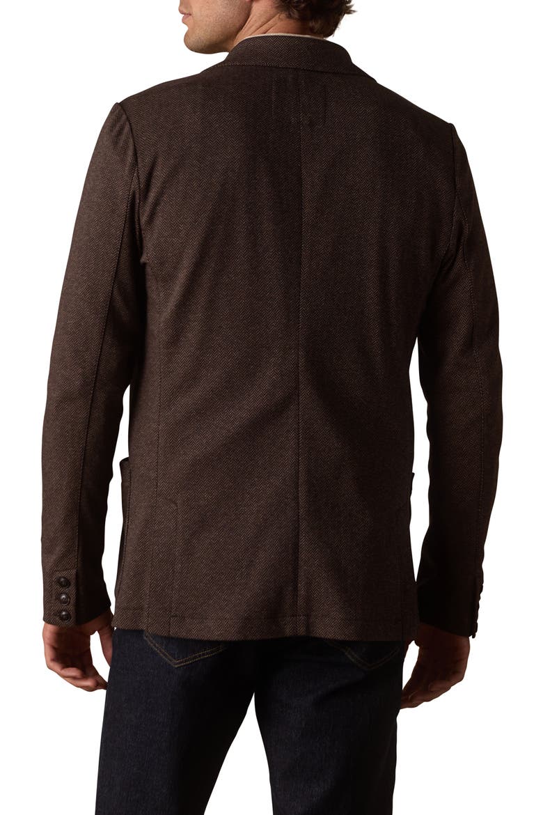 Knit Cotton Blend Herringbone Sport Coat, Alternate, color, BROWN