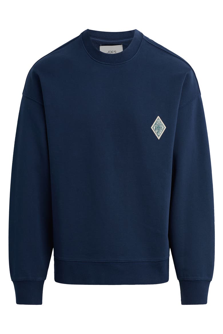 Embroidered Logo Patch Sweatshirt, Alternate, color, DRESS BLUES