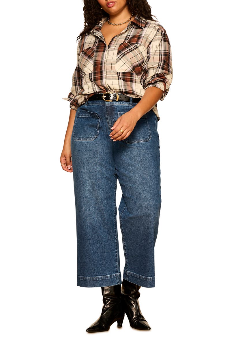 City Plaid Shirt, Alternate, color, HAZE PLAID BROWN