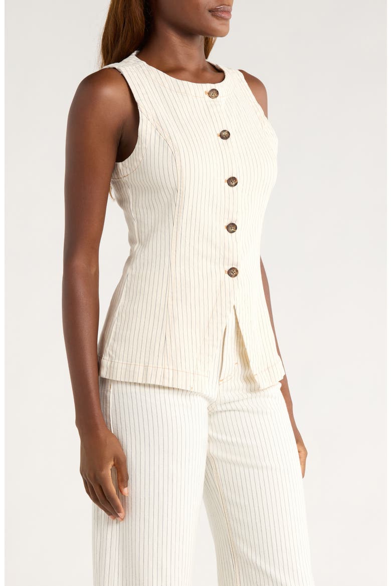 Charlie Stripe Cutaway Vest, Alternate, color, TICKING STRIPE
