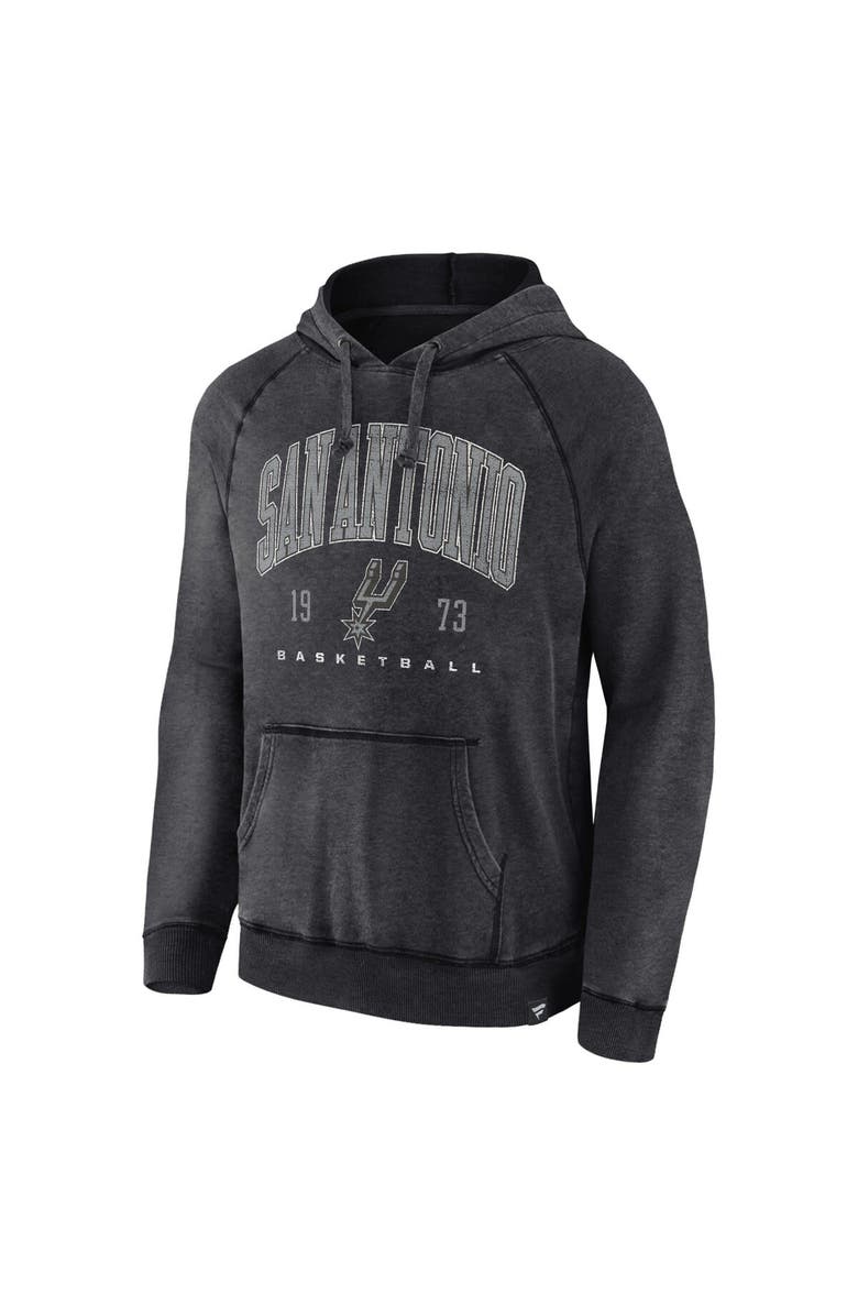 FANATICS Men's Fanatics Branded Heather Charcoal San Antonio Spurs Foul Trouble Snow Wash Raglan Pullover Hoodie, Alternate, color, Heather Charcoal