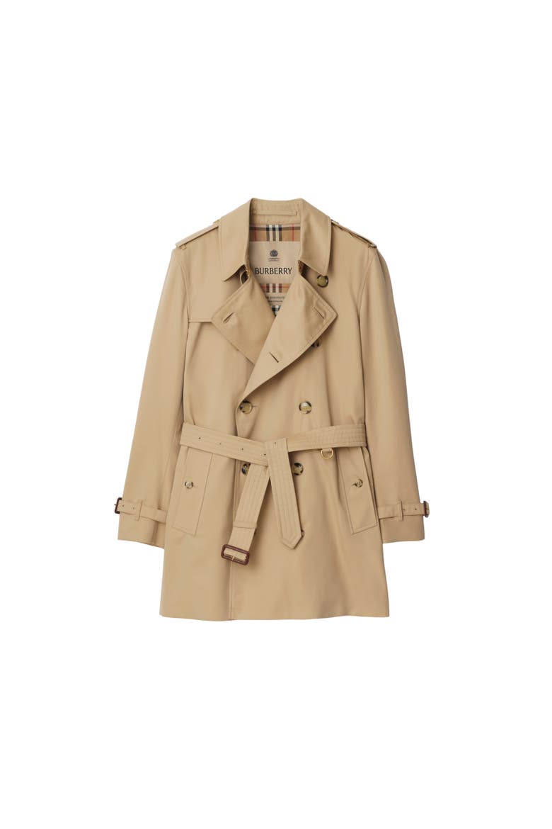 Short Kensington Heritage Trench Coat, Alternate, color, Honey beige