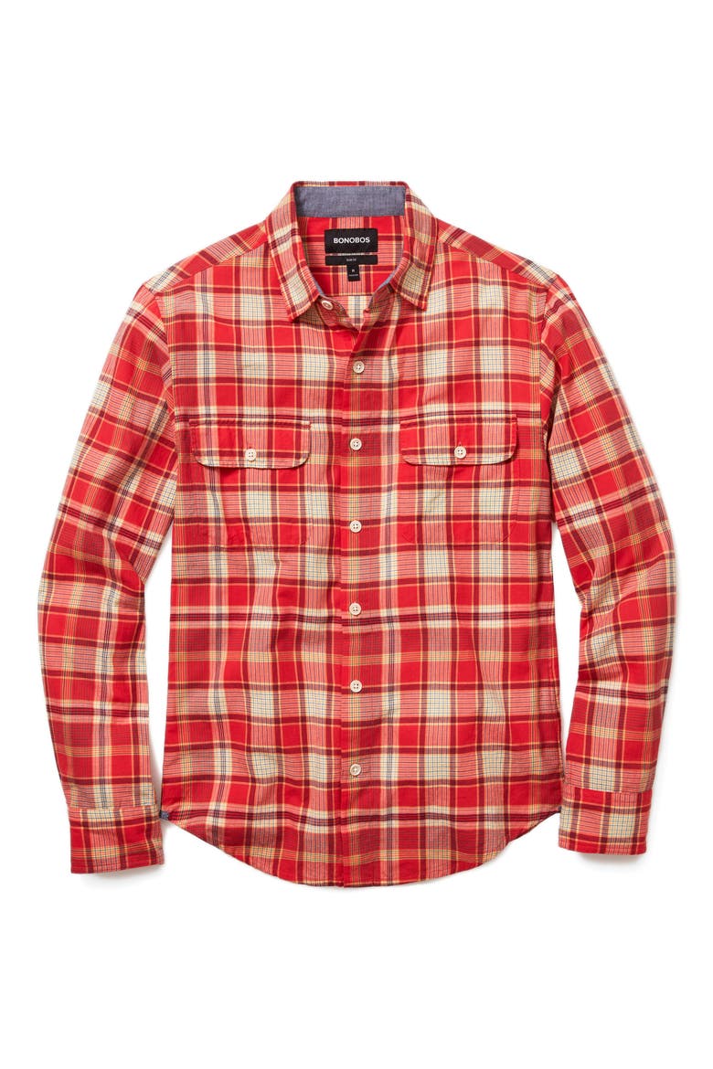 Madras Slim Fit Plaid Button-Up Shirt, Alternate, color, KINGSCOURT PLAID