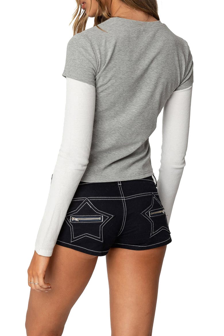 I Heart Me Layered Long Sleeve Graphic T-Shirt, Alternate, color, GRAY-MELANGE