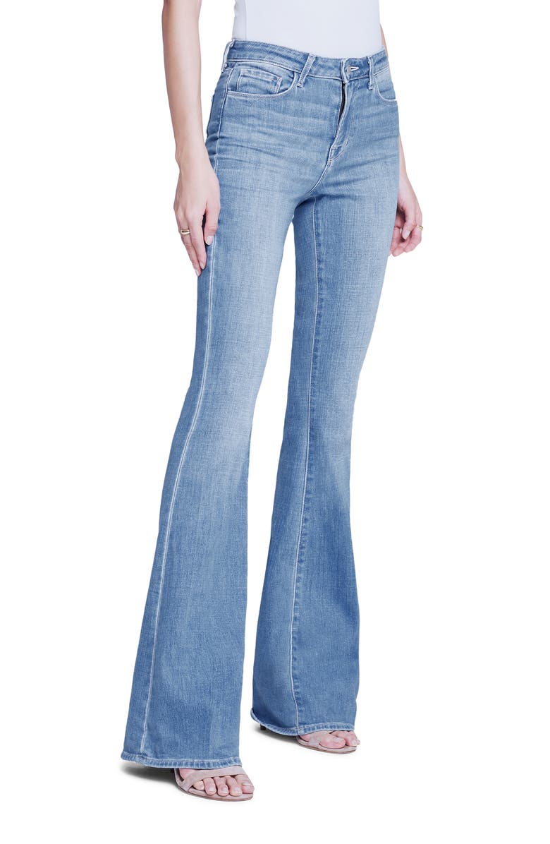 L'AGENCE Bell High Waist Flare Jeans, Alternate, color,