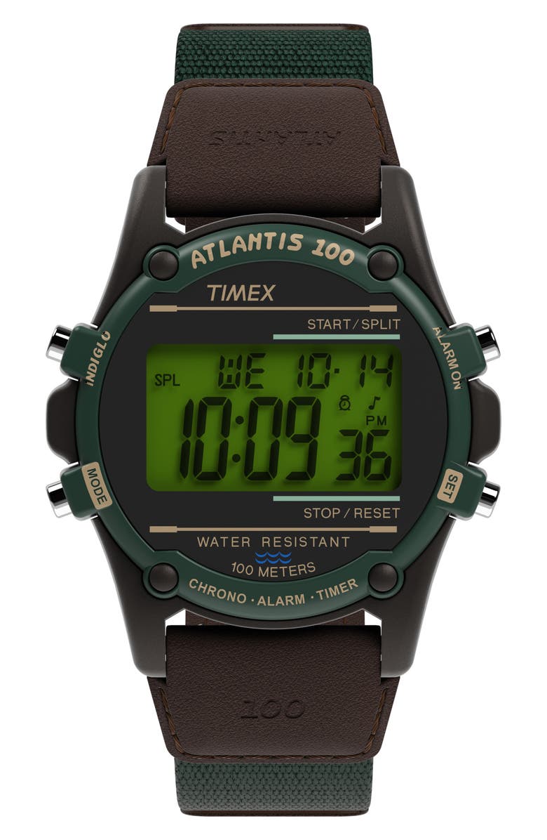Timex<sup>®</sup> Atlantis Chronograph Fabric Strap Watch, 40mm, Main, color, 