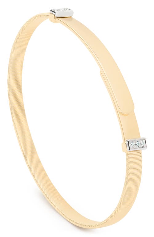 Marco Bicego Masai Thin Coil & Diamond Bangle in 18K Yellow Gold 