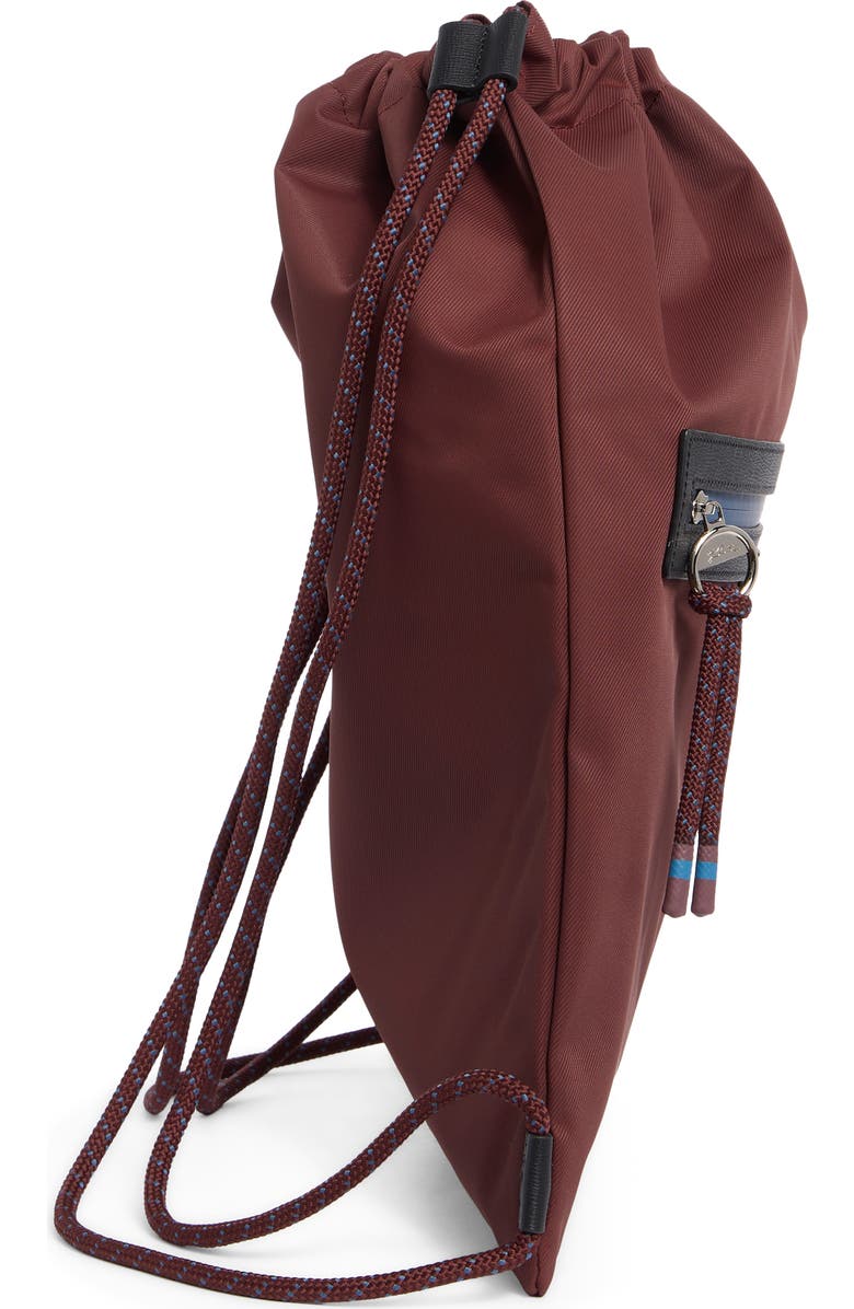 Longchamp Green District Twill Backpack, Alternate, color, Burgundy