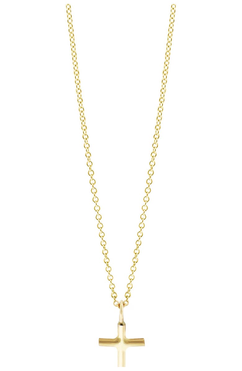 Bony Levy 14K Yellow Gold Petite Cross Pendant Necklace, Main, color, 
