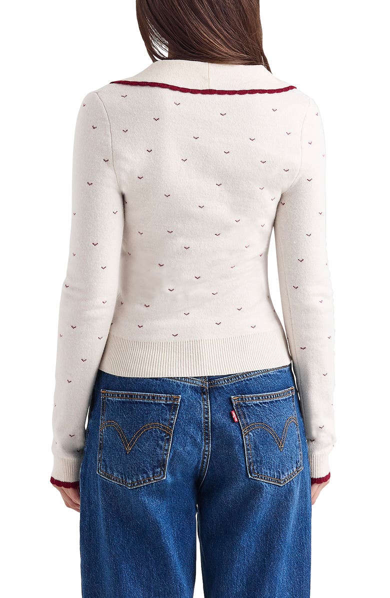 HOUSE OF CB Marla Jacquard Cardigan, Alternate, color, Ivory