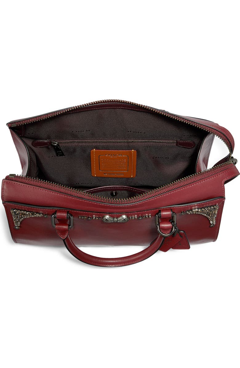 COACH x Selena Gomez Selena Bond Embellished Leather Satchel, Alternate, color,