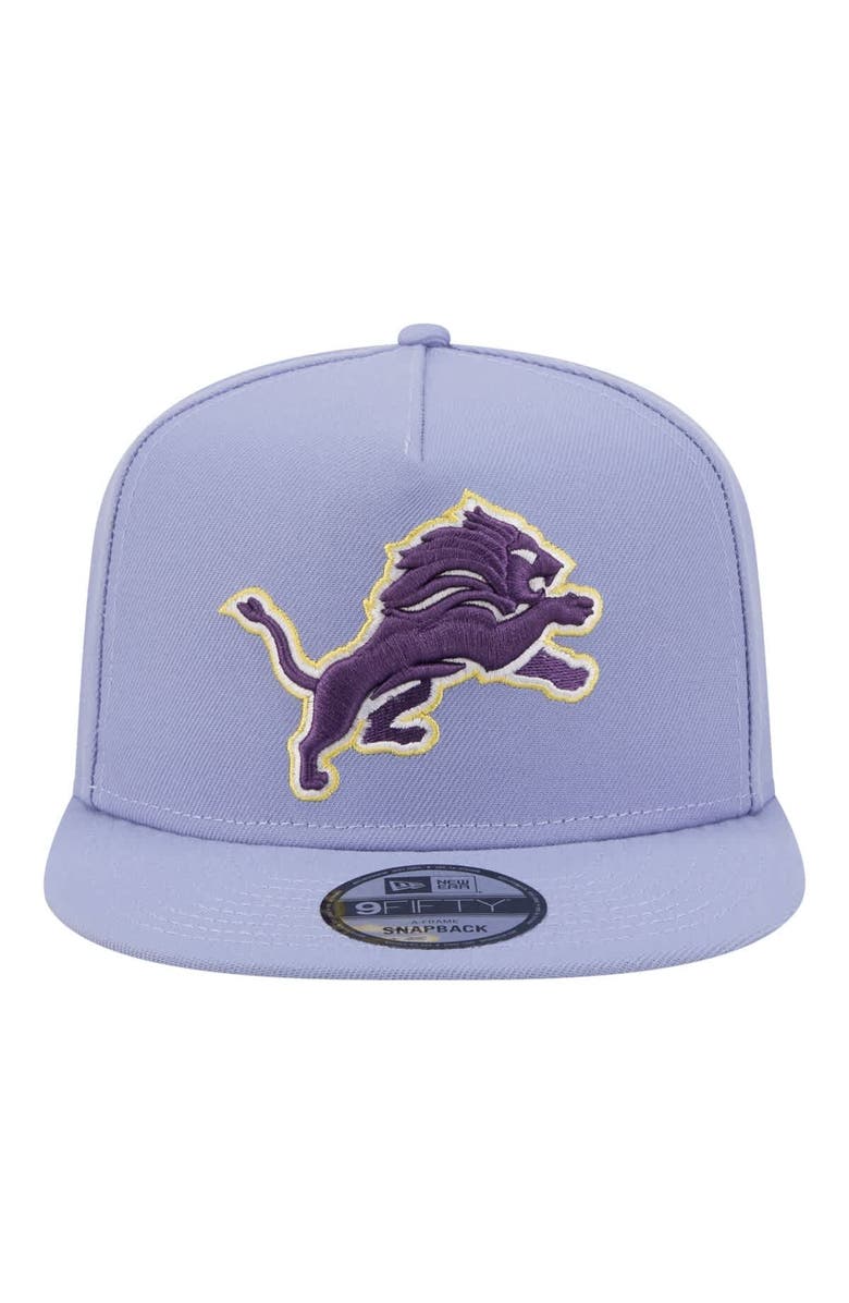 New Era Men's New Era  Lavender Detroit Lions Bloom A-Frame 9FIFTY Snapback Hat, Alternate, color, Lavender