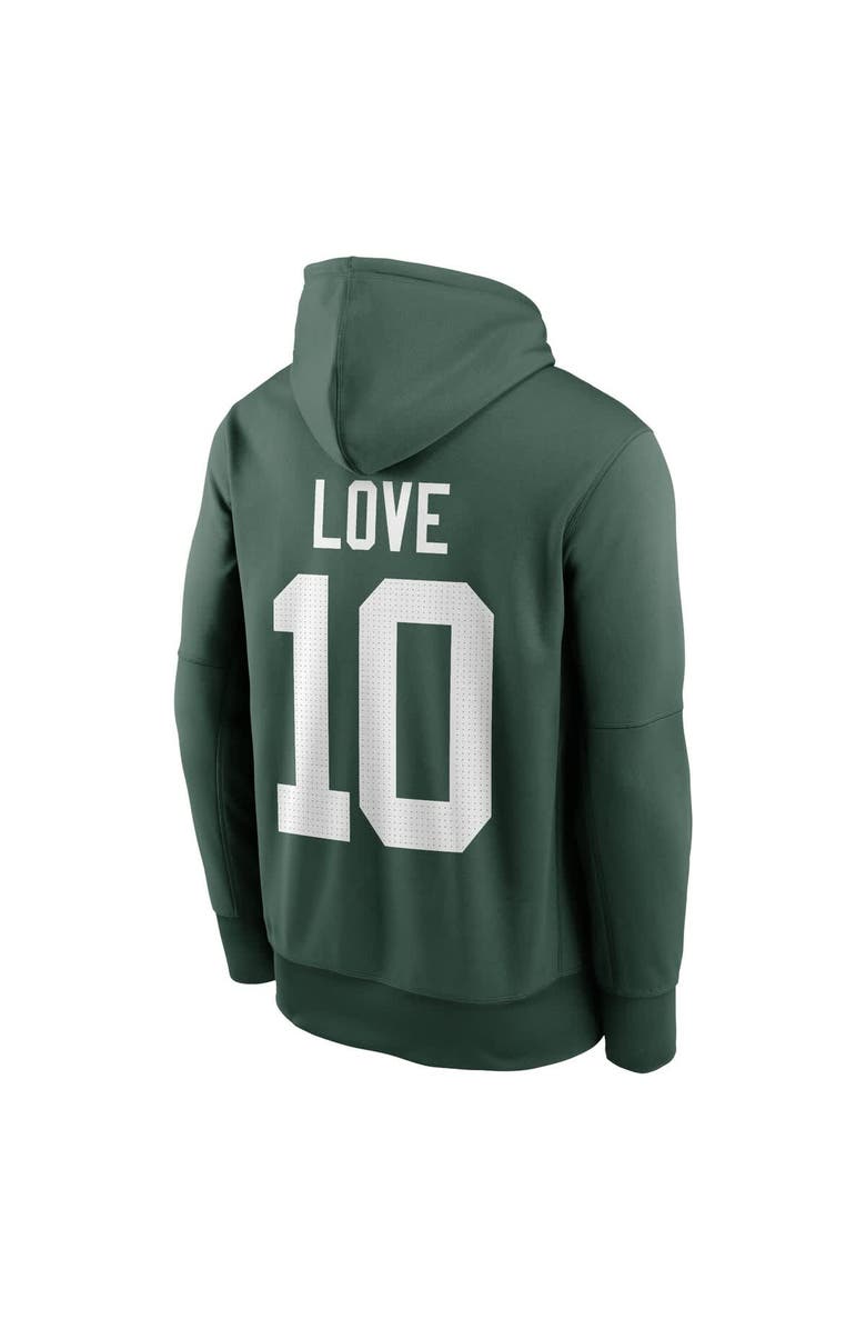 Nike Men's Nike Jordan Love Green Green Bay Packers Player Name & Number Performance Pullover Hoodie, Alternate, color, 