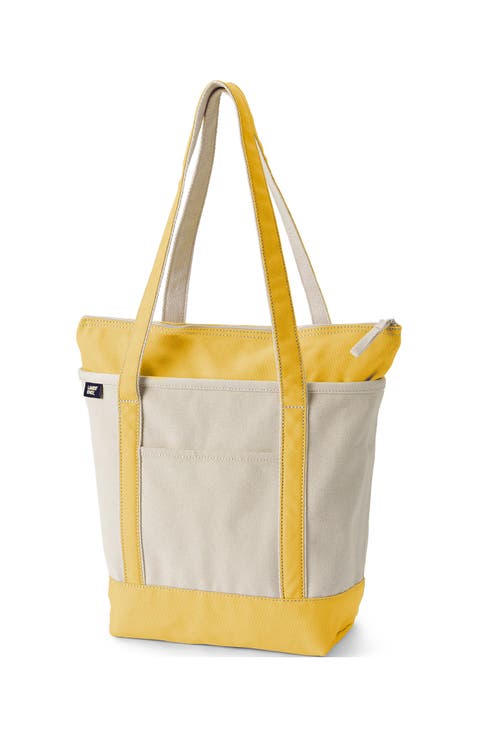Zip Top Canvas Tote Bag