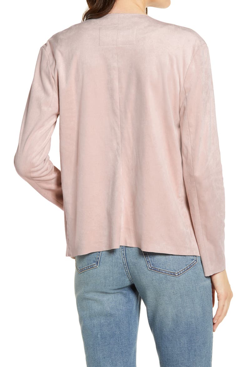 BB Dakota Drape Front Faux Suede Jacket, Alternate, color, PARCHMENT