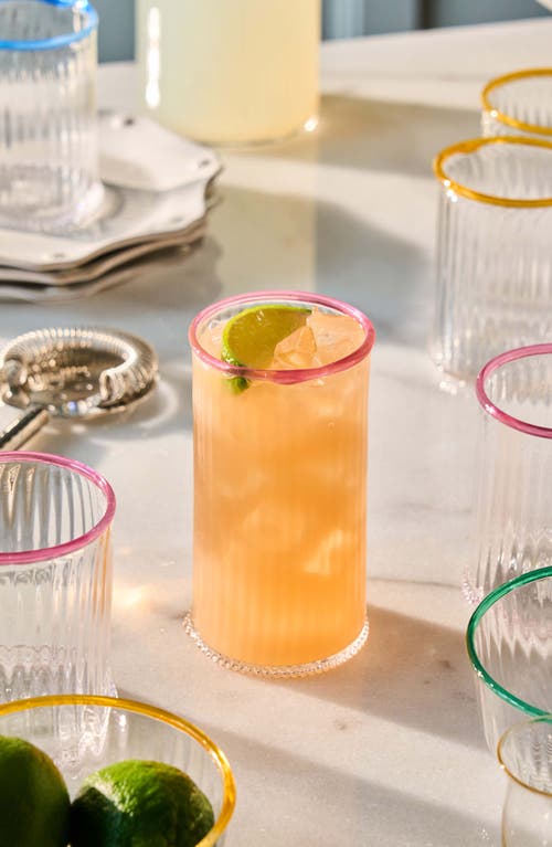 Juliska Nell Set Of 4 Highball Glasses In Blush
