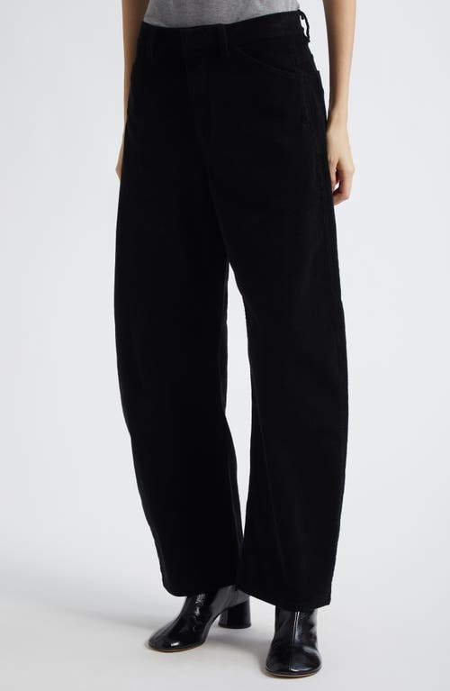 Nili Lotan Tribeca Barrel Leg Corduroy Pants In Black