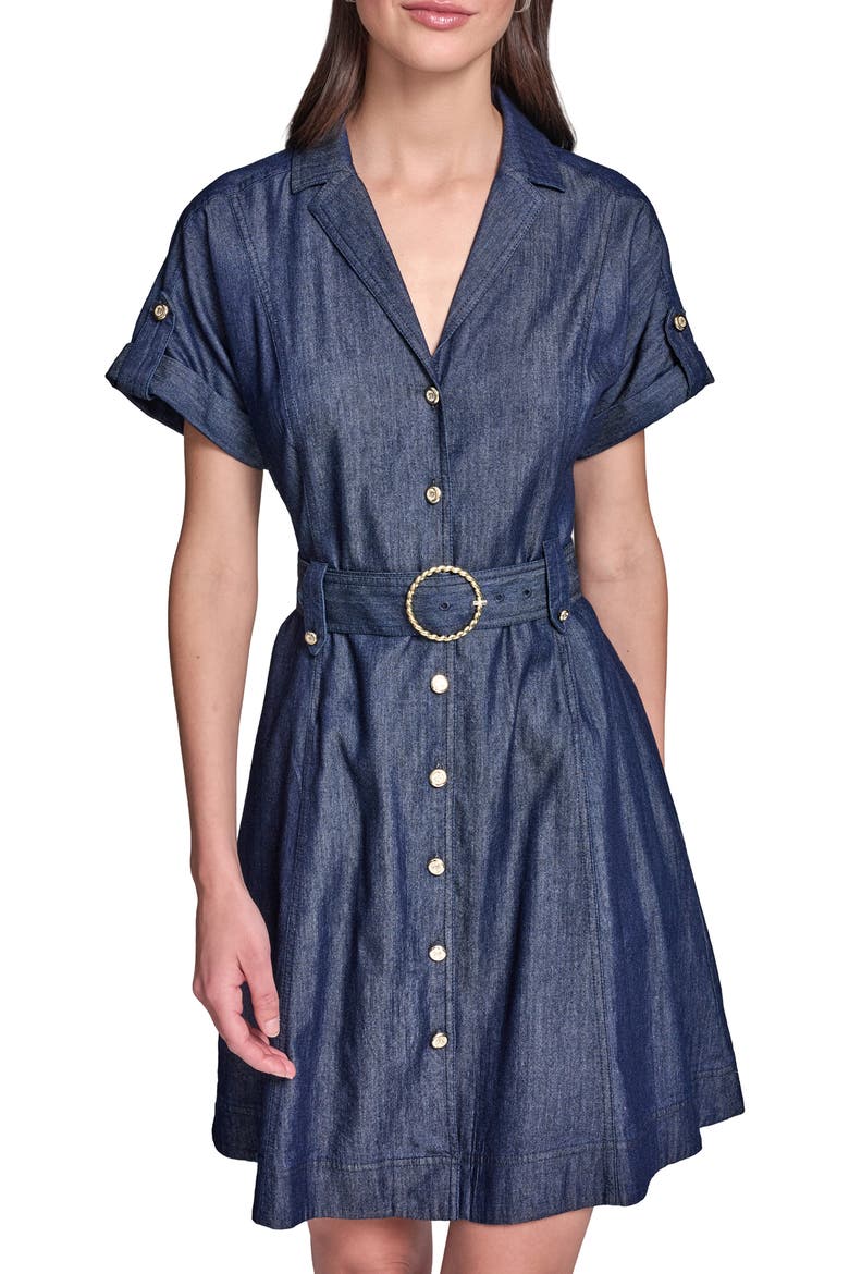 Denim Shirtdress, Alternate, color, INDIGO