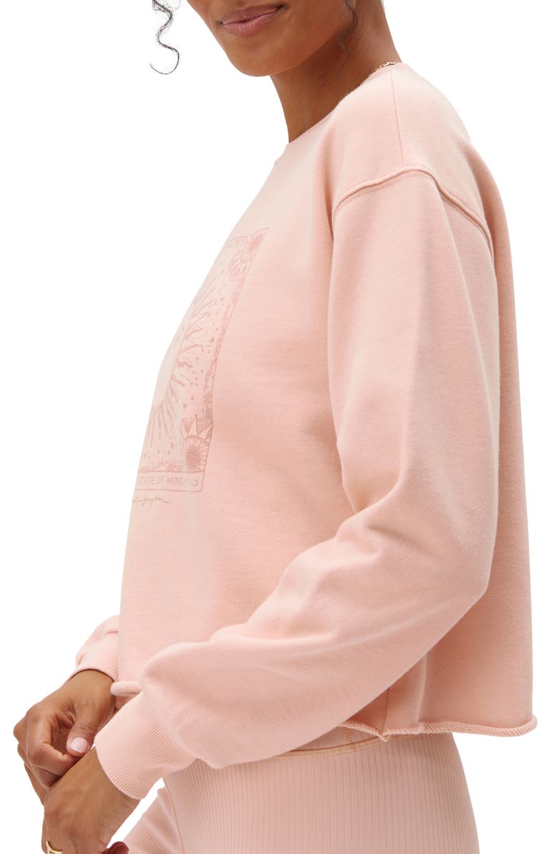 Spiritual Gangster Sunshine Crop Cotton Graphic Sweatshirt, Alternate, color, 