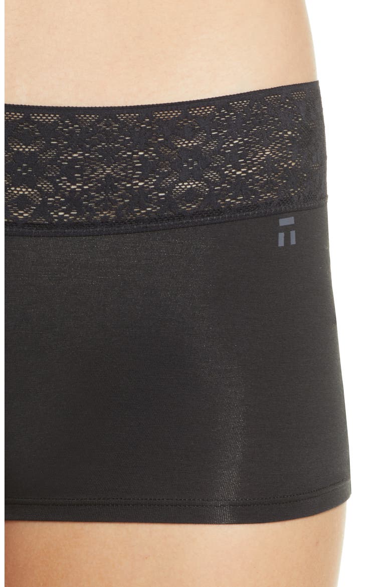 Cool Cotton Lace Boyshorts, Alternate, color, BLACK