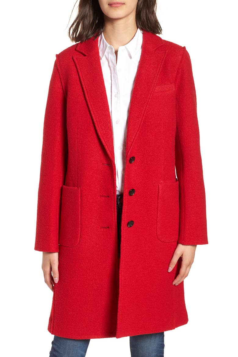 Olga Boiled Wool Topcoat, Main, color, BRIGHT RED